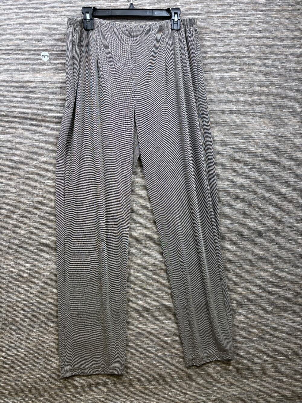 Additions by Chico's Travel Knit Pants Size 3 US XL Gray Pull On Straight Leg